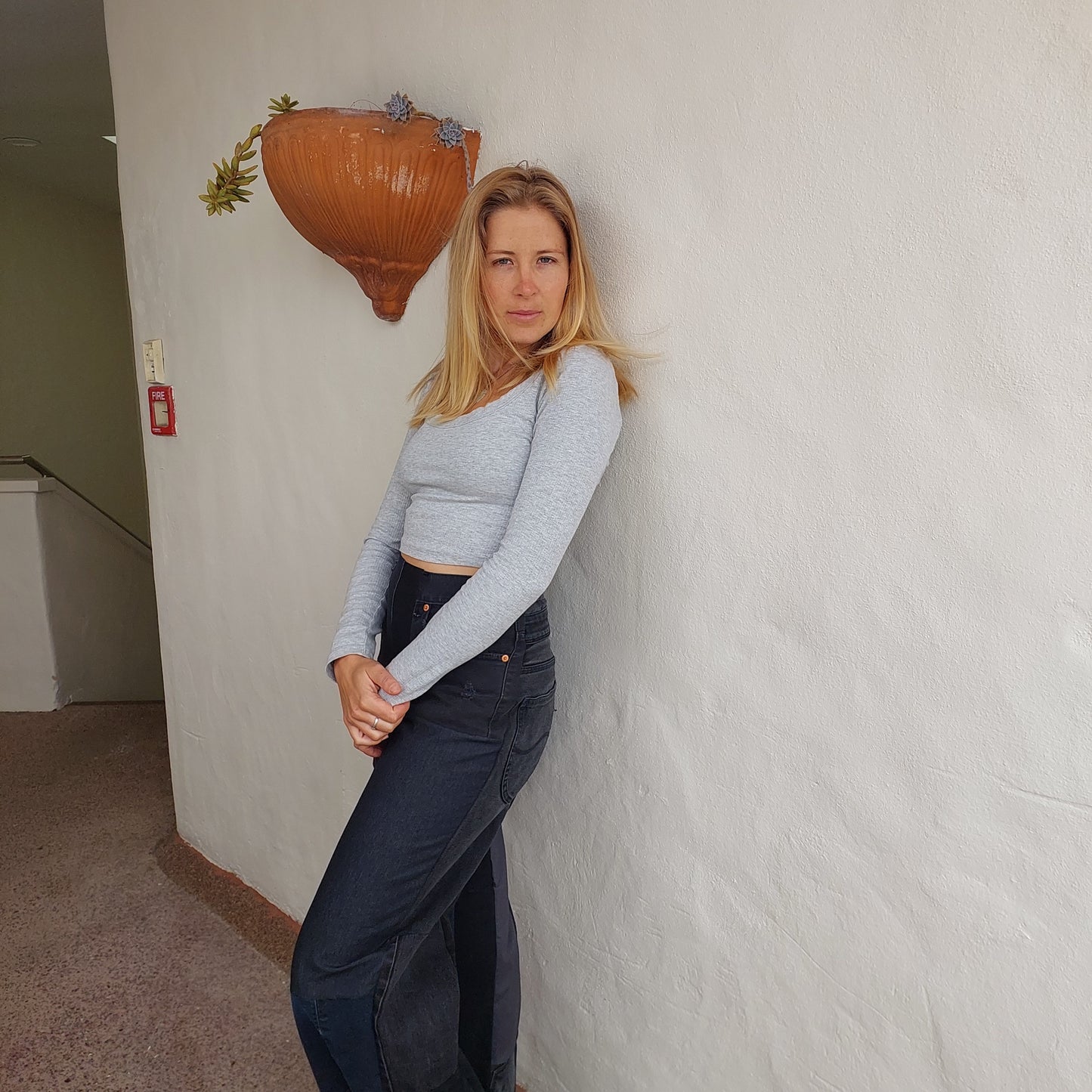 Upcycled patchwork wide leg jeans- regular blue or BLACK denim