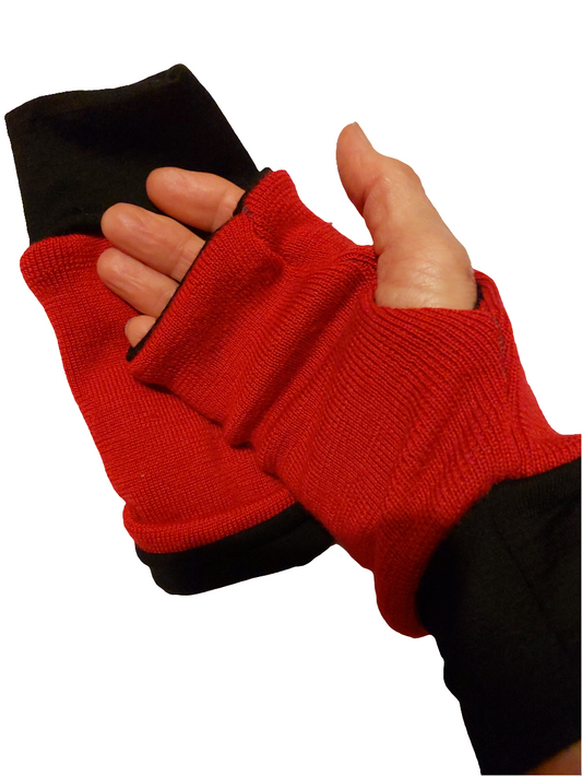 Merino reversible wrist warmers