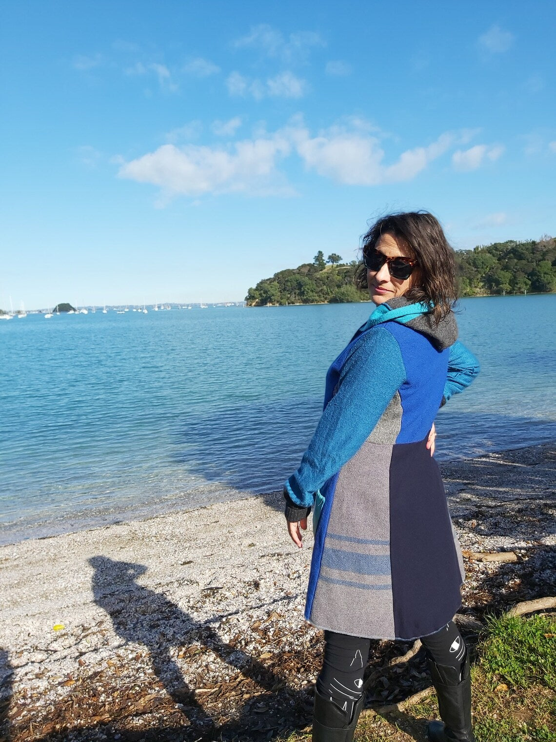 Upcycled Sweatercoat Women Boho Cardigan With Hood Wool