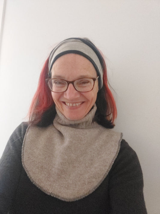 Merino and wool reversible Dickie/ mock turtleneck