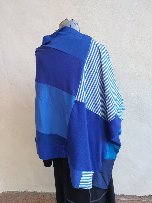 LIMITED COLOUR poncho BLUE stripe