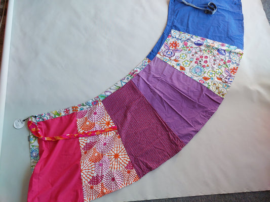 blue to purple and pink upcycled wrap skirt