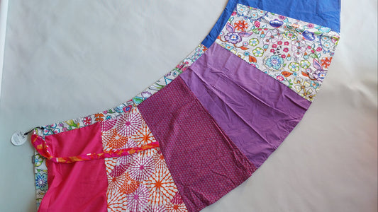 blue to purple and pink upcycled wrap skirt