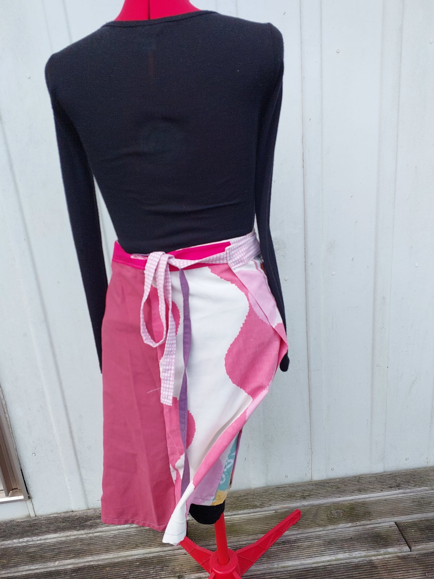 blue to purple and pink upcycled wrap skirt