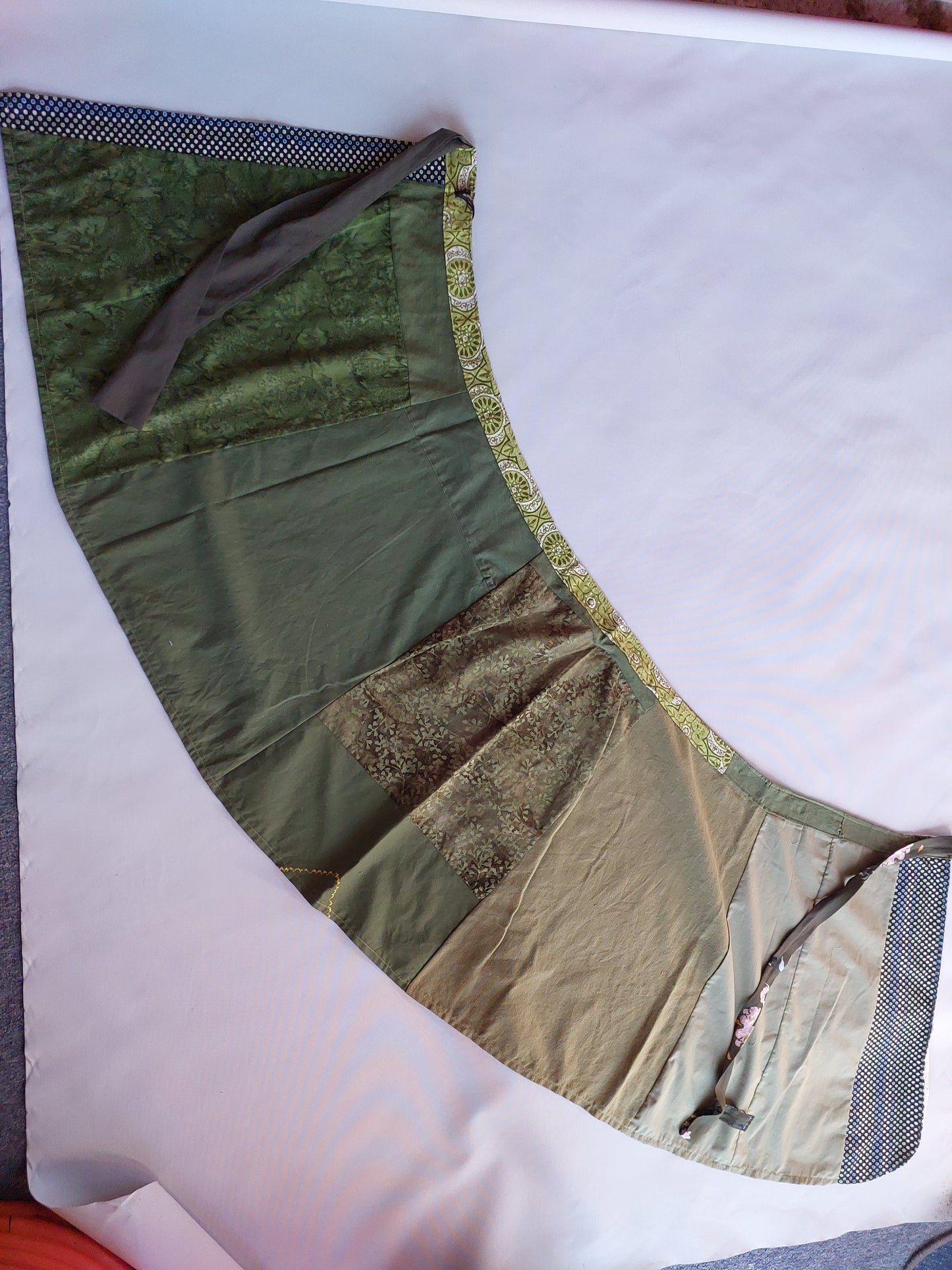 olive green , sage, kakhi upcycled wrap skirt