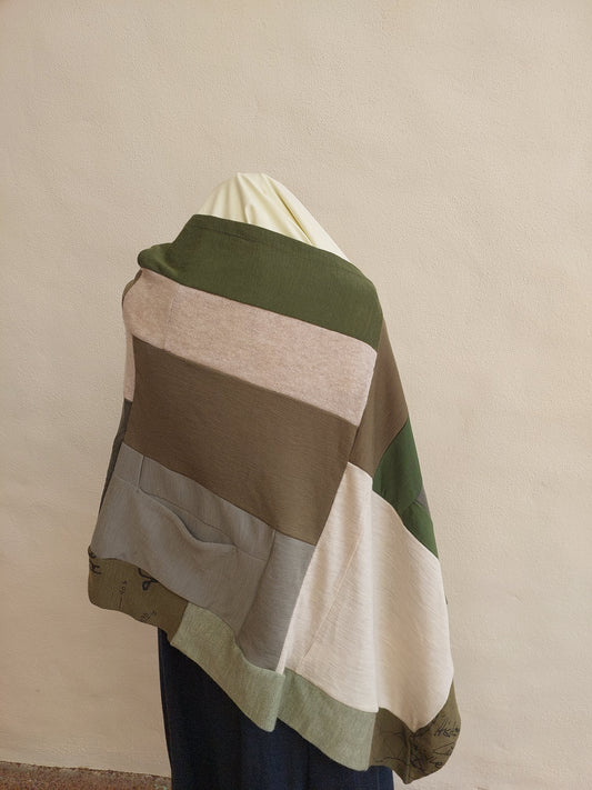 Kakhi sage-LIMITED COLOUR merino poncho