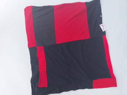 black and red LIMITED COLOUR merino poncho