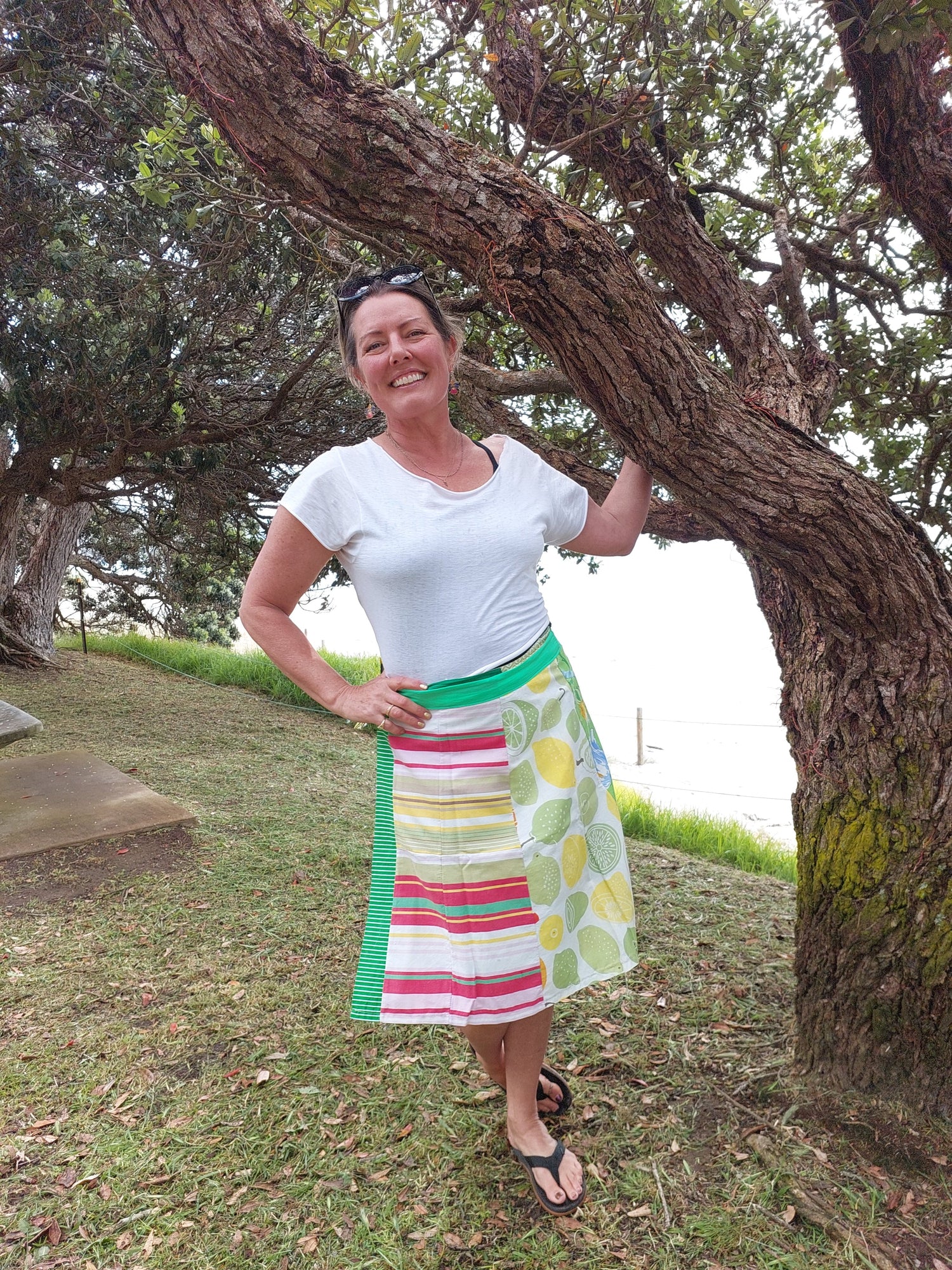 Skirts-WRAP, MERINO and screen print PULL ON - Heke design