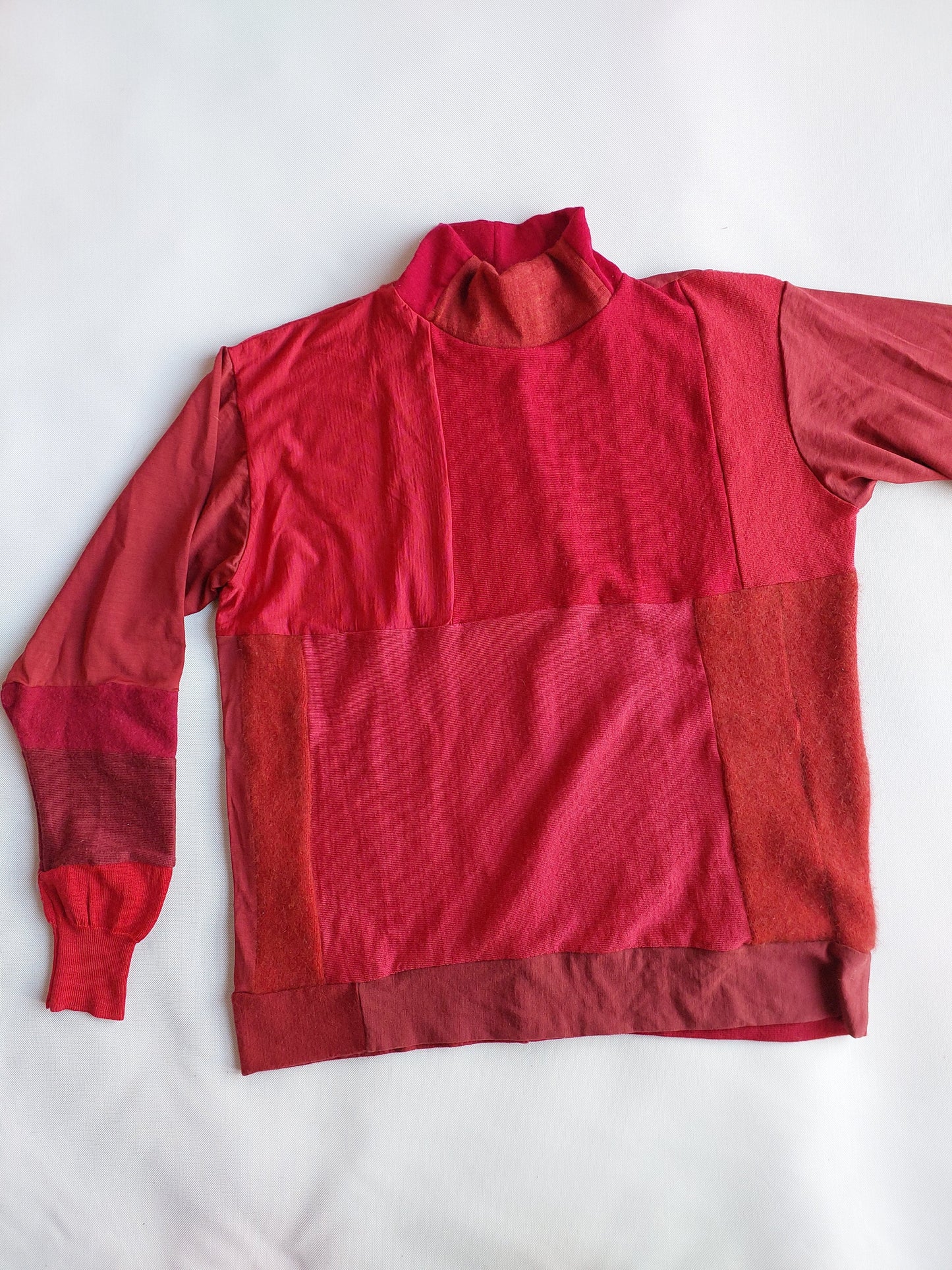 Unisex Merino turtleneck Sweater Earthy reds MEDIUM