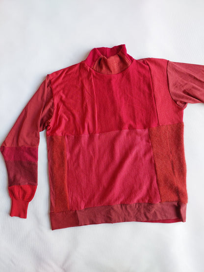 Unisex Merino turtleneck Sweater Earthy reds MEDIUM