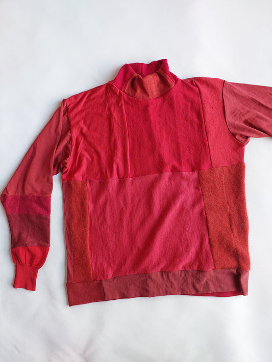 Unisex Merino turtleneck Sweater Earthy reds MEDIUM