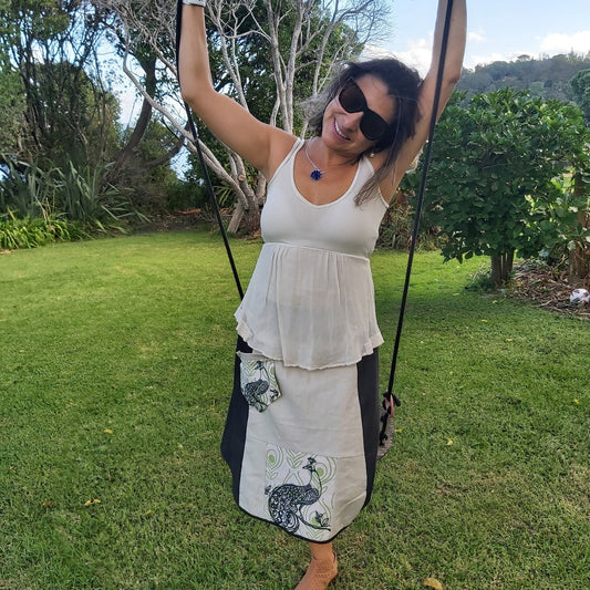Peacock Bird Print Skirt
