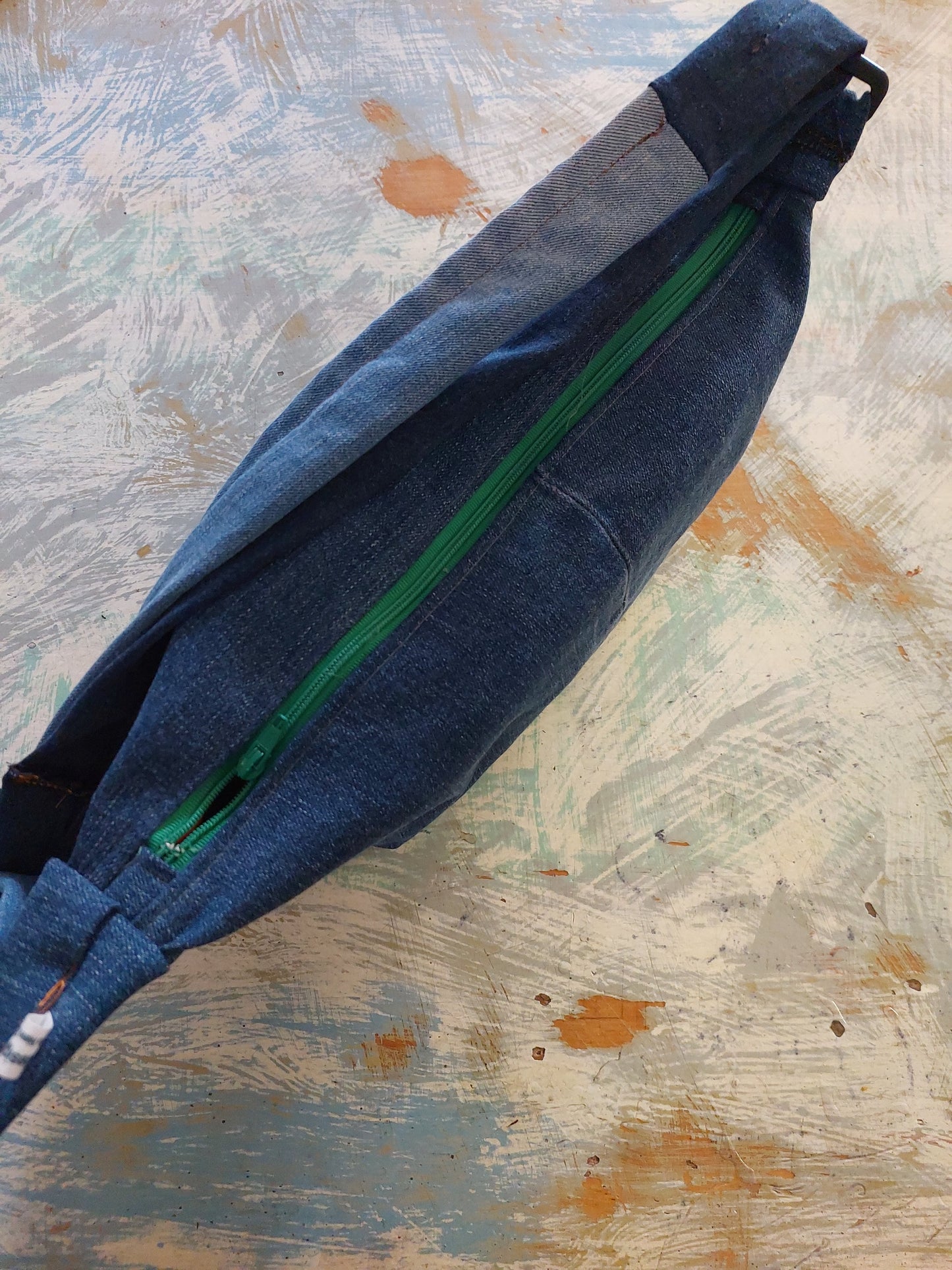 Upcycled denim sling/ cross body bag