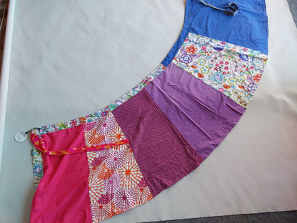 blue to purple and pink upcycled wrap skirt