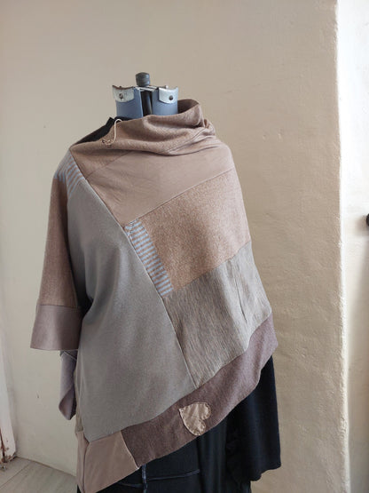 LIMITED COLOUR PONCHO mushroom beige
